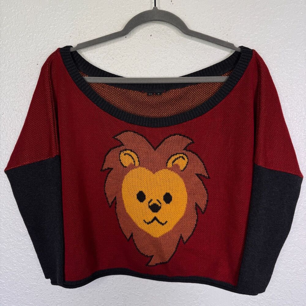 Elhoffer Design Sweater Womens XS Small Lion Oversize Crop Costume Cosplay